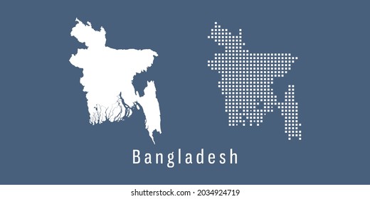 Couple Set dot Map of Bangladesh Vektor.