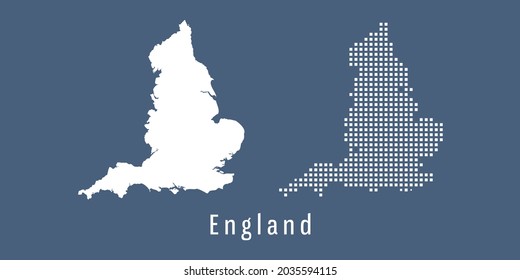 Couple Set dot Map of England Vektor.