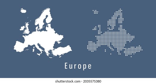 Couple Set dot Map of Europe vector.