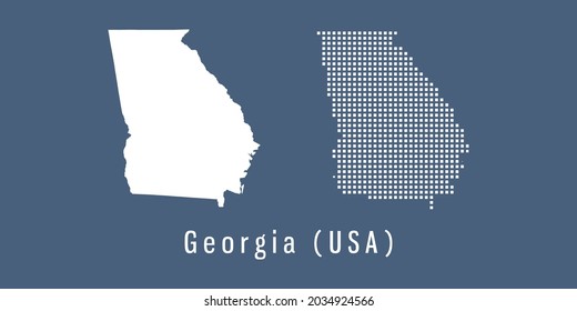 Couple Set dot Map of Georgia (USA) vector.
