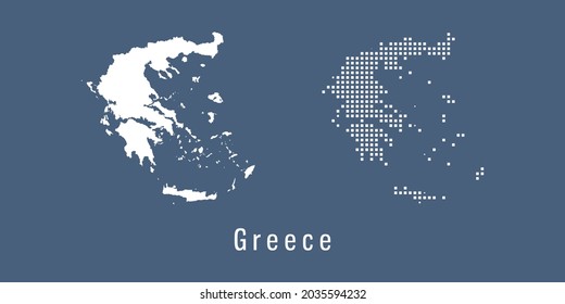 Couple Set dot Map of Greece vector.