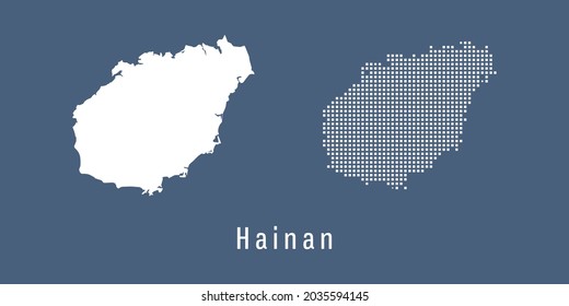 Couple Set dot Map of Hainan vector.