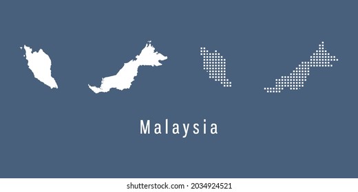Couple Set dot Map of Malaysia vector.