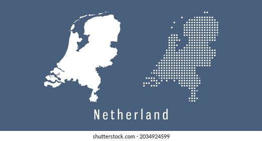 Couple Set dot Map of Netherland vector.