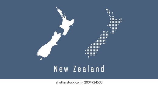 Couple Set dot Map of New Zealand vector.