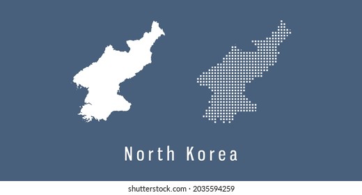 Couple Set dot Map of North Korea vector.