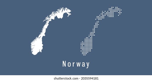 Couple Set dot Map of Norway vector.