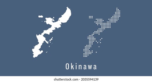 Couple Set dot Map of Okinawa vector.