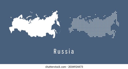 Couple Set dot Map of Russia vector.