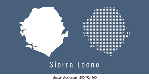 Couple Set dot Map of Sierra Leone vector.