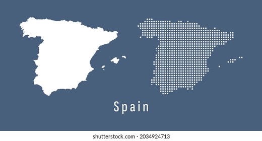 Couple Set dot Map of Spain vector.