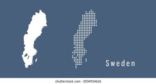 Couple Set dot Map of Sweden vector.