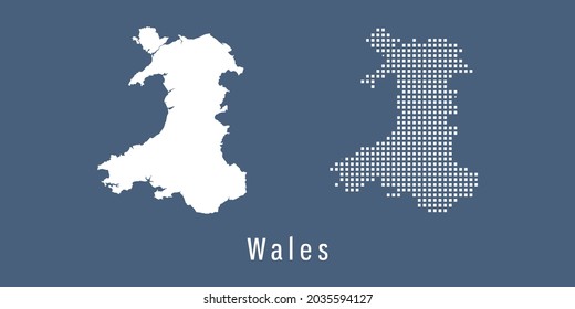 Couple Set dot Map of Wales vector.