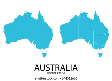 Couple Set Map - Blue Map of Australia.