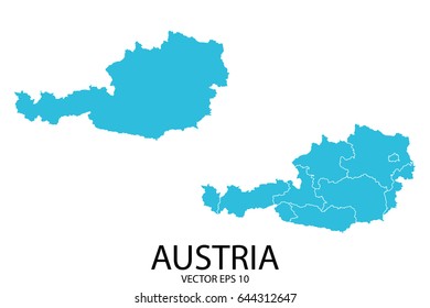 Couple Set Map - Blue Map of Austria.