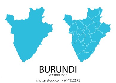 Couple Set Map - Blue Map of Burundi.