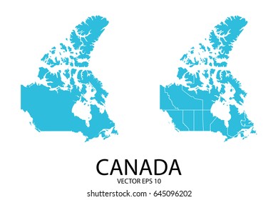 Couple Set Map - Blue Map of Canada.