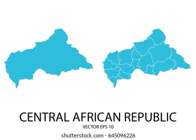 Couple Set Map - Blue Map of Central African Republic.