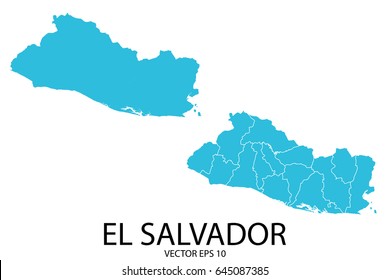 Couple Set Map - Blue Map of El Salvador.