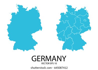 Mapa conjunto de parejas - Mapa azul de Alemania.