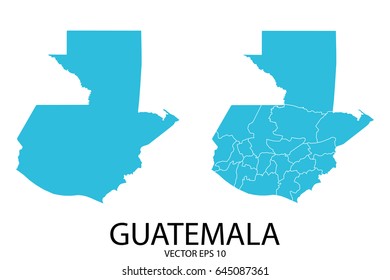 Couple Set Map - Blue Map of Guatemala.