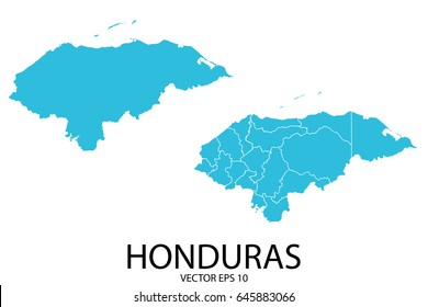 Couple Set Map - Blue Map of Honduras.