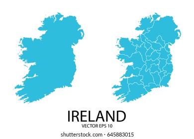 Couple Set Map - Blue Map of Ireland.