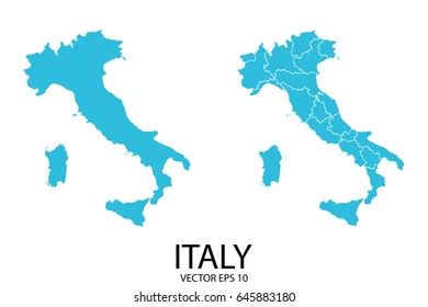 Couple Set Map - Blue Map of Italy.