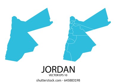 Couple Set Map - Blue Map of Jordan.