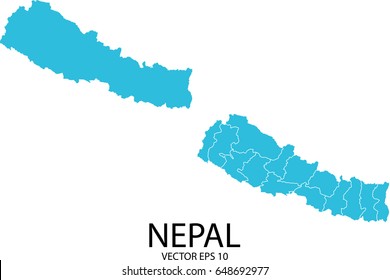 Couple Set Map - Blue Map of Nepal.