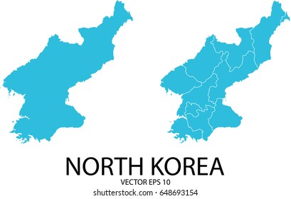 Couple Set Map - Blue Map of North Korea.