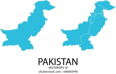 Couple Set Map - Blue Map of Pakistan.