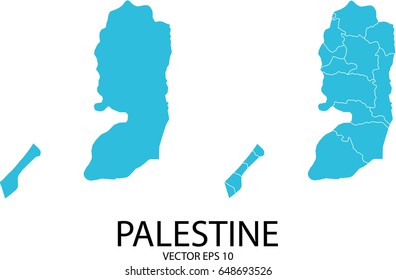 Couple Set Map - Blue Map of Palestine.