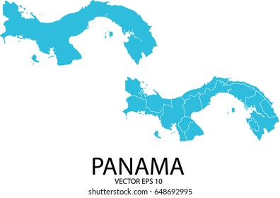 Couple Set Map - Blue Map of Panama.