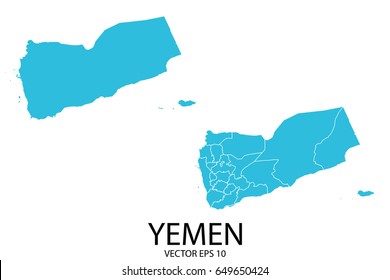 Couple Set Map - Blue Map of Yemen.