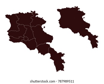 Couple Set Map,black Map of Armenia ,Vector EPS10