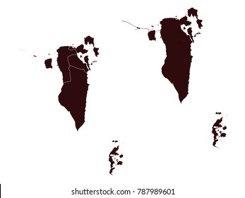 Couple Set Map,black Map of Bahrain ,Vector EPS10
