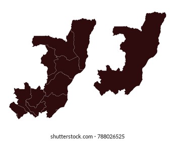 Couple Set Map,black Map of Congo ,Vector EPS10