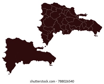 Couple Set Map,black Map of Dominican Republic ,Vector EPS10