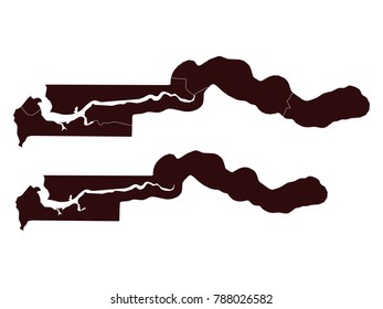 Couple Set Map,black Map of Gambia ,Vector EPS10