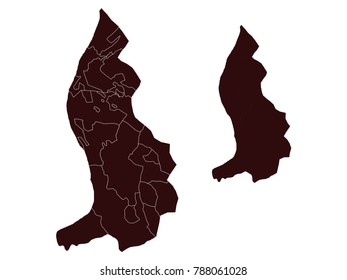 Couple Set Map,black Map of Liechtenstein ,Vector EPS10