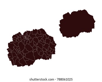 Couple Set Map,black Map of Macedonia ,Vector EPS10
