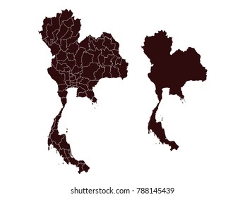 Couple Set Map,black Map of Thailand ,Vector EPS10