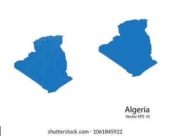 Couple Set Map,Blue Map of algeria  ,vecter illustration eps10.