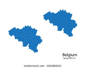 Couple Set Map,Blue Map of belgium  ,vecter illustration eps10.