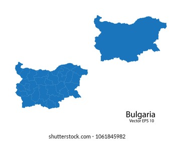 Couple Set Map,Blue Map of bulgaria  ,vecter illustration eps10.