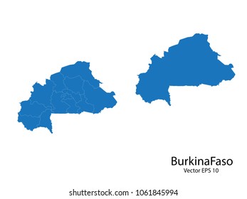 Couple Set Map,Blue Map of burkinaFaso  ,vecter illustration eps10.