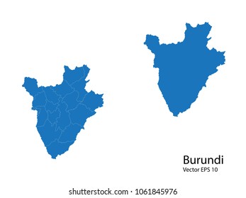 Couple Set Map,Blue Map of burundi  ,vecter illustration eps10.