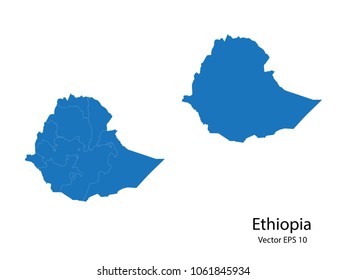 Couple Set Map,Blue Map of ethiopia  ,vecter illustration eps10.