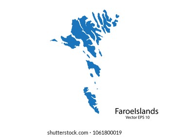 Couple Set Map,Blue Map of faroeIslands,vecter illustration eps10.